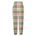 thumbnail image 4 of Ecqkame Women's Pajama Pants Plaid Printing Lounge Comfy Pant Casual Loose Straight Everyday Trousers with Drawstring Pockets Pink S, 4 of 6