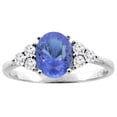 thumbnail image 1 of 14K White Gold Natural Tanzanite Ring Oval 8x6 mm Diamond Accents, size 5.5, 1 of 3