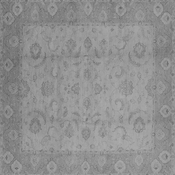 Ahgly Company Indoor Square Oriental Gray Industrial Area Rugs, 4' Square