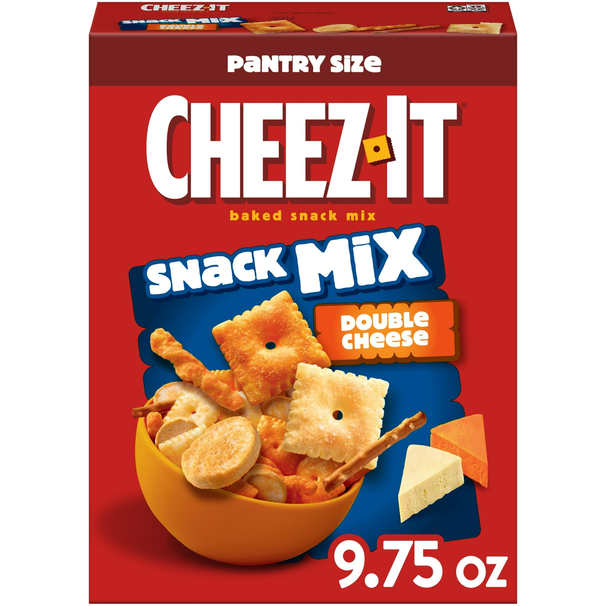 Cheez‑It Double Cheese Snack Mix, 9.75 oz, Pack of 3 with Bowl by Value Nest