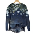 thumbnail image 2 of Craaazy Women's Christmas Printed Loose Blouse Round Neck Long-sleeved Tops Gifts, 2 of 5