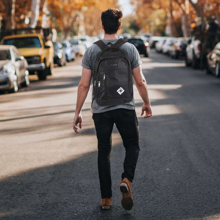 backpack for men travel business computer back pack with MATEIN Laptop Backpack, 15.6 Inch College School Bag, Grey MaterialWaterproof Oxford cloth Large capacity main bag It can hold multiple books Mancro Business Travel Laptop Backpack,