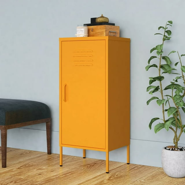 vidaXL Armoire de Rangement Jaune Moutarde 42,5x35x101,5 cm Acier