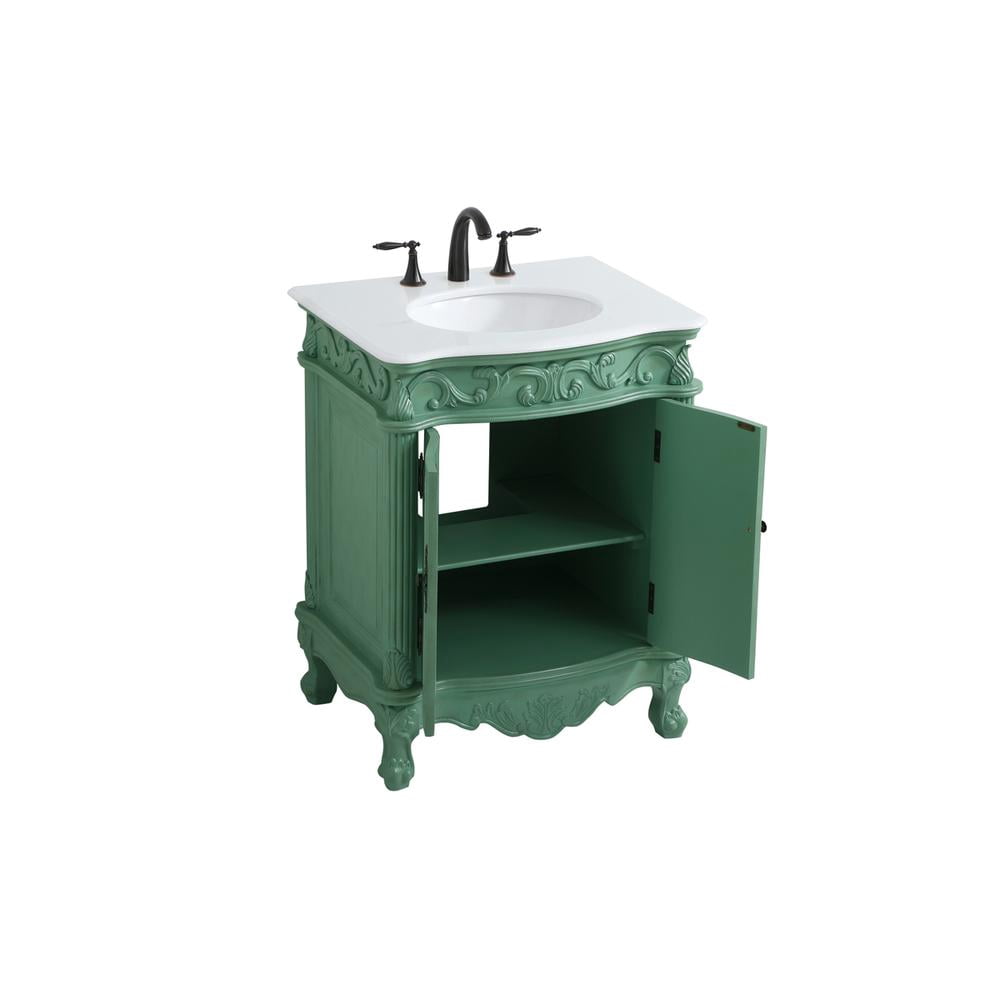 Elegant Kitchen and Bath 27 inch Single Bathroom vanity in vintage mint