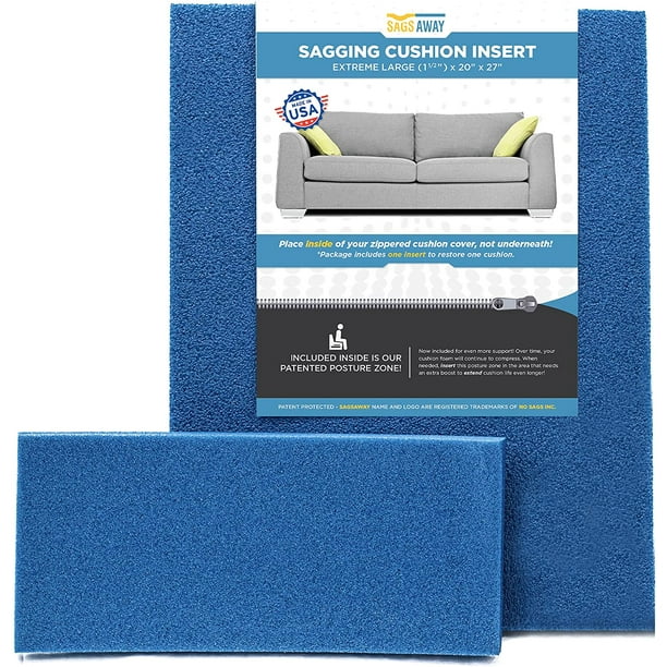 SagsAway Lg 1.5in Thick Cushion Insert and .5in Supplemental Support to