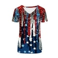 thumbnail image 5 of Fartey Women's 4th of July Shirts Casual Patriotic USA Flag Graphic Tshirts Loose Fit Short Sleeve Tees Lightweight V Neck Blouses Tops Workout Tops for Women, 5 of 5