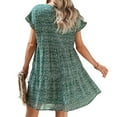 thumbnail image 5 of USSUMA Dresses For Women Party Casual,Women’s Summer V Neck Bohemian Knee-Length Swing Dress Floral Print Mini Dress Short Sleeve Ruffle Beach Short Dress, 5 of 8