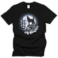thumbnail image 3 of Wolf T-shirt, Howling At The Moon Tee, Wolves Wildlife Shirt, 3 of 6