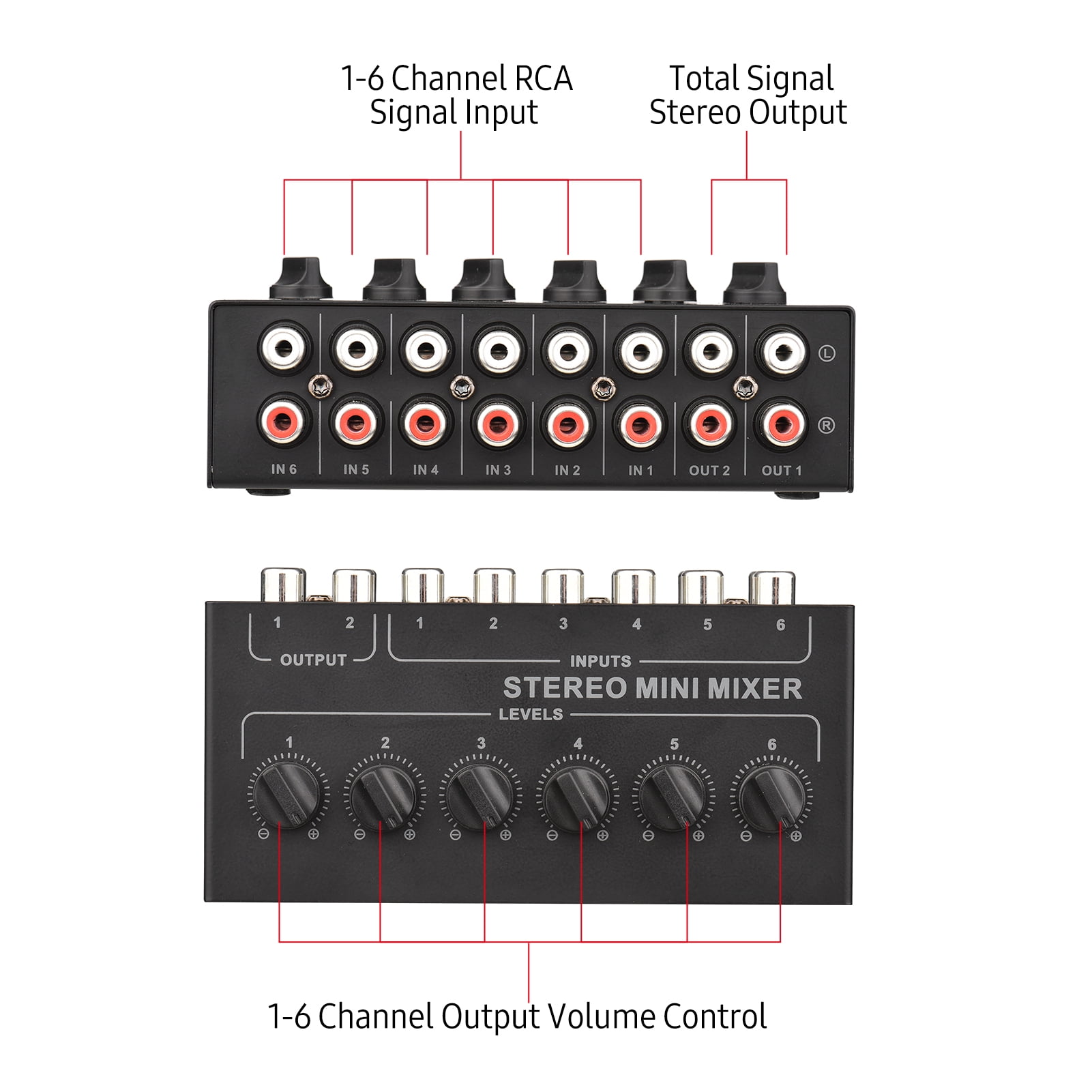 Passive Mixer with Volume Control for RCA Stereo Distribution