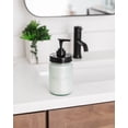 thumbnail image 3 of Jarmazing Products Vintage Blue Glass Mason Jar with Plastic Soap and Lotion Dispenser Top - Two-Pack - Black, 3 of 4