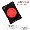 thumbnail image 5 of for Samsung Galaxy Tab A8 10.5 2022 SM-X200 / SM-X205, 360° Rotating Multi Functional Handle Ring Kickstand Built-in Pen Holder with Shoulder Strap 3-layer Protection Tablet Case, Red, 5 of 11