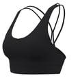 thumbnail image 2 of Wensltd Womens Sport Yoga Bras Crew Neck Sleeveless Cropped Tops Trendy Workout Fitness Push Up Bra Black, 2 of 7