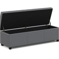 thumbnail image 4 of Extra Large Storage Ottoman Bench, Dark Gray Faux Leather Upholstered Foot Rest Stool with Hidden Storage Compartment for Living Room, 4 of 5