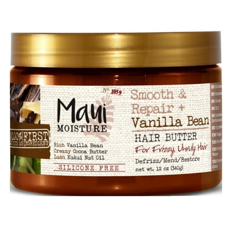 Maui Moisture Smooth & Repair Vanilla Bean Hair Butter 12 Ounce (The Best Product For Frizzy Hair)