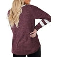 thumbnail image 3 of Auburet Women's Plus Size Tops Striped Long Sleeve Color Block Casual Tunics T-Shirt, 3 of 3