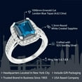 thumbnail image 2 of Gem Stone King 4.62 Cttw London Blue Topaz Engagement Ring for Women | Emerald Cut 10X8MM | 925 Sterling Silver | Gemstone Birthstone | Wedding Engagement Anniversary Promise Ring for Women | Size 9, 2 of 5