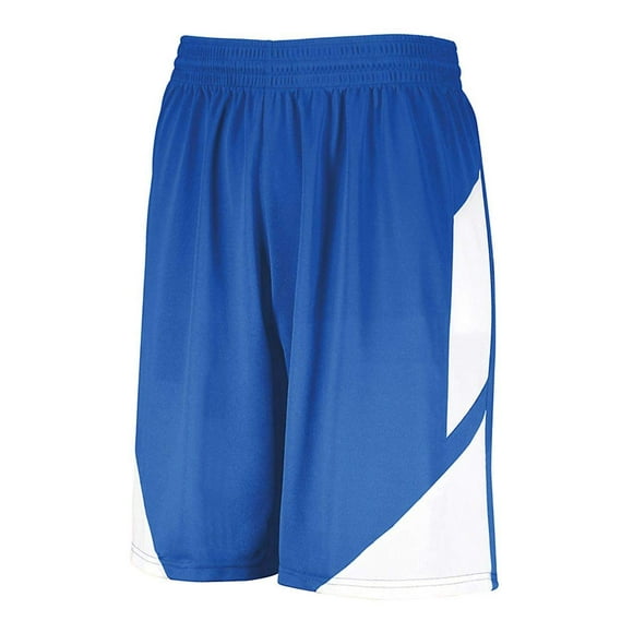 Augusta Sportswear Youth Step-Back Basketball Shorts, Royal/White, XL