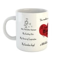 thumbnail image 2 of Ambesonne Mom Ceramic Gift Mug, Heart and Rosette Mother's Day, 11 oz, Ruby Black, 2 of 4