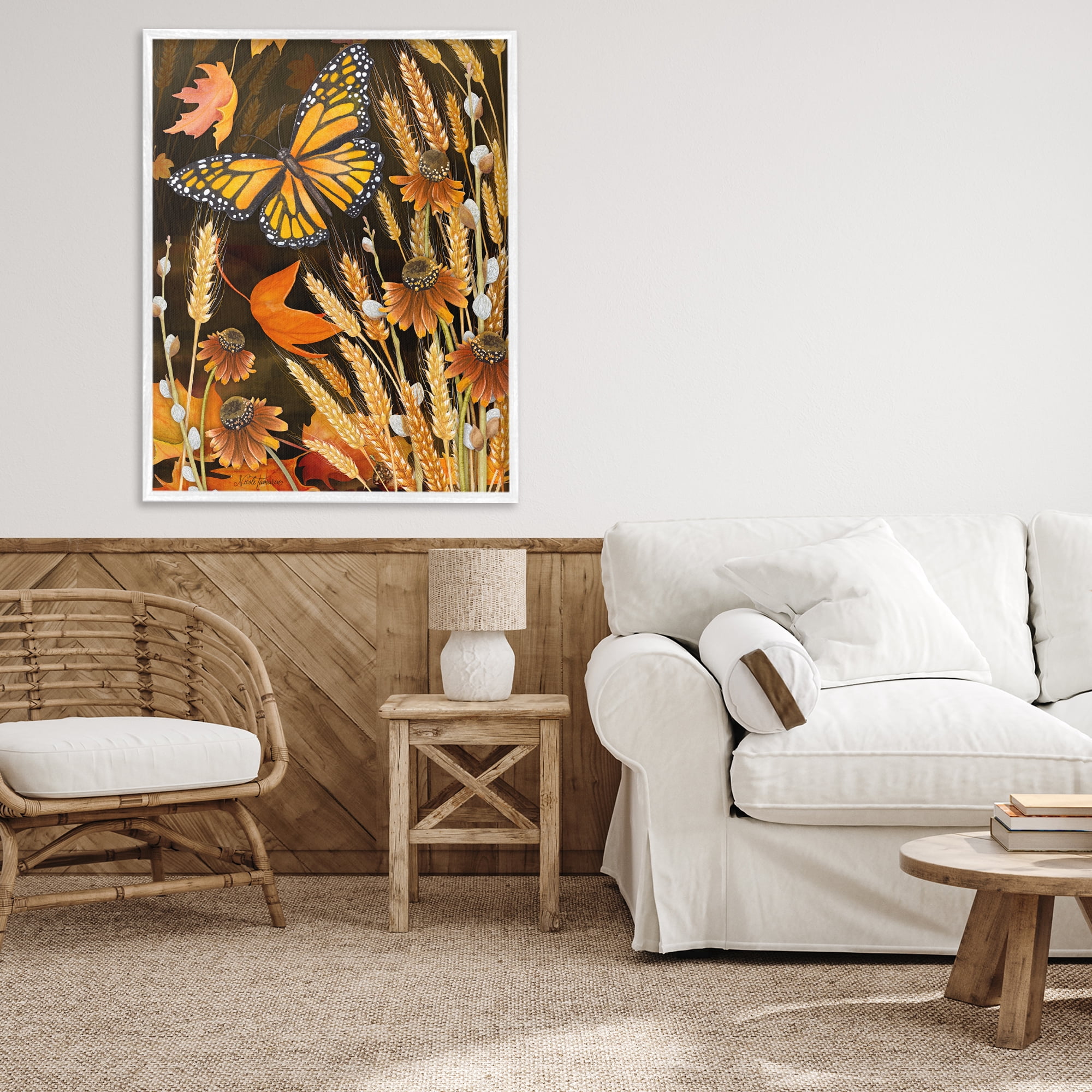Stupell Industries Fall Motif Midnight Garden White Framed Giclee Art, design by Nicole Tamarin
