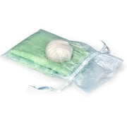 Light Blue Organza Bags 5x7" With Satin Drawstrings (10 Pack )