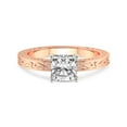 thumbnail image 4 of IGI Certified 3 Carat Cushion Shape Lab Grown Diamond Engagement Ring | 14K Rose Gold | Ivory Vintage Solitaire Diamond Ring | FG-VS Quality Friendly Diamonds, 4 of 6