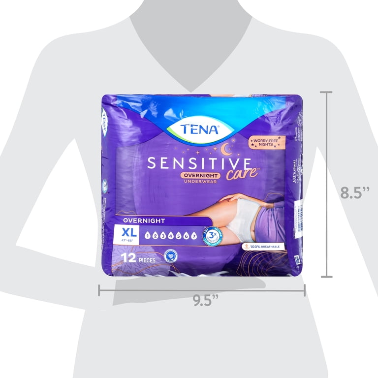 TENA Sensitive Care Overnight Incontinence Underwear for Women