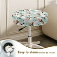 thumbnail image 4 of ZIATUBLE Corgi Floral Chairs Decorative Cover Polyester Round Stool Slipcover 2 Piece with Elastic Bands Slipcover for Circle Chair Stools Size S Padded Round Stool Covers Home Decor, 4 of 6