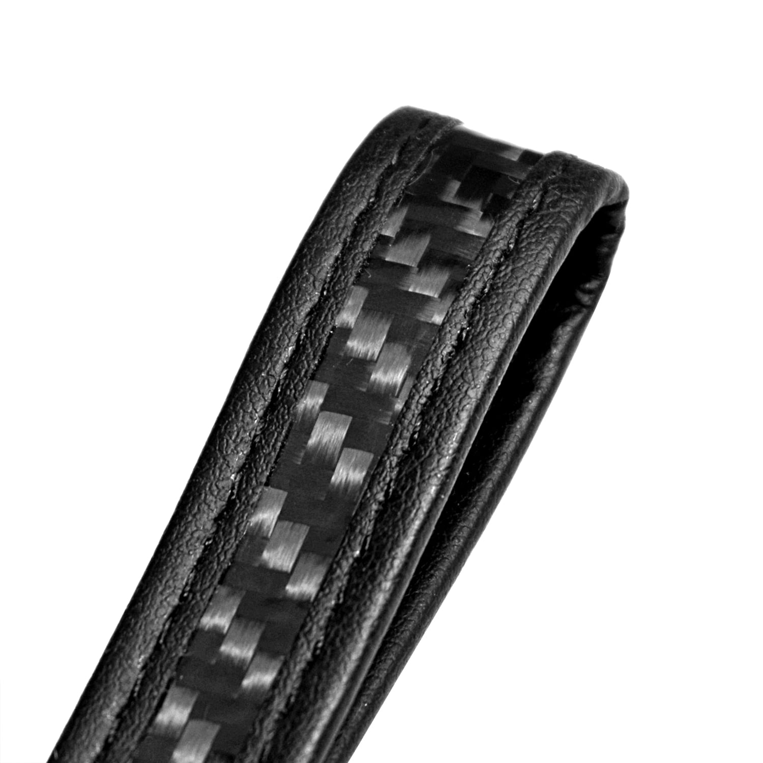 Honda Logo in Black Genuine Black Carbon Fiber Loop-Strap Chrome Hook Key Chain
