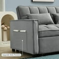 thumbnail image 6 of Muumblus 55" Pull Out Futon Sofa Bed, Convertible Sleeper Loveseat with Adjsutable Backrest, Modern Velvet Couch for apartment, Grey, 6 of 13