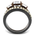 thumbnail image 3 of Luxe Jewelry Designs Set of 2 Women's Stainless Steel Wedding Ring with Oblong CZ Stones, Size 8, 3 of 4