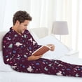 thumbnail image 6 of Salouo Space Dinosaur Print Button-Front Long Sleeve Pajama Set for Men, Soft 2Pjs Men's Long Sleeve Sleepwear-X-Large, 6 of 7