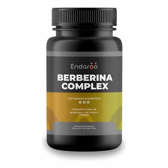 Berberina Hcl 97%, Curcumina Y Piperina Complex 60 Cápsulas Sin Sabor