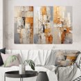 thumbnail image 1 of Designart "Abstract painting I" Abstract Wall Art Set Of 3 - Yellow Collages Gallery Wall Set For Home Decor, 1 of 6
