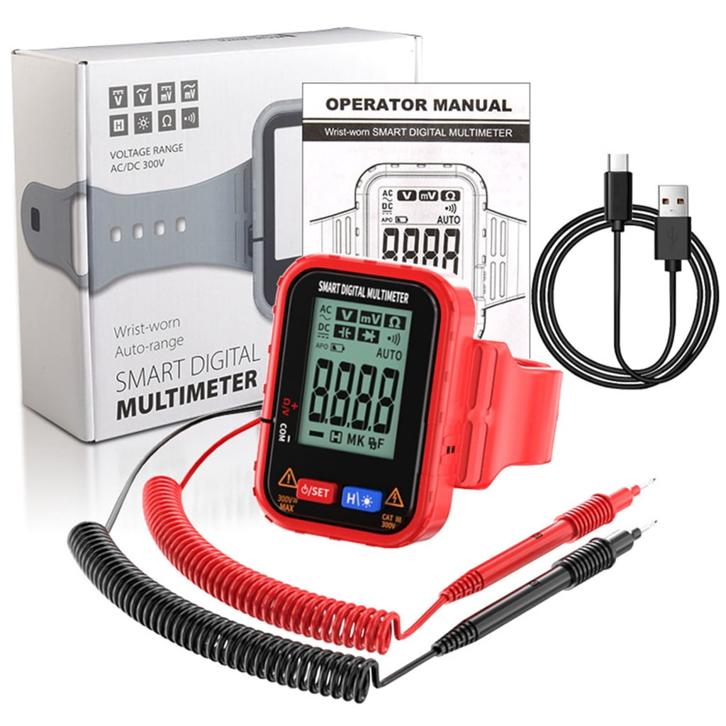 PatungKu Backlit Display Digital Multimeter Include Test Probes For Low Light Environment