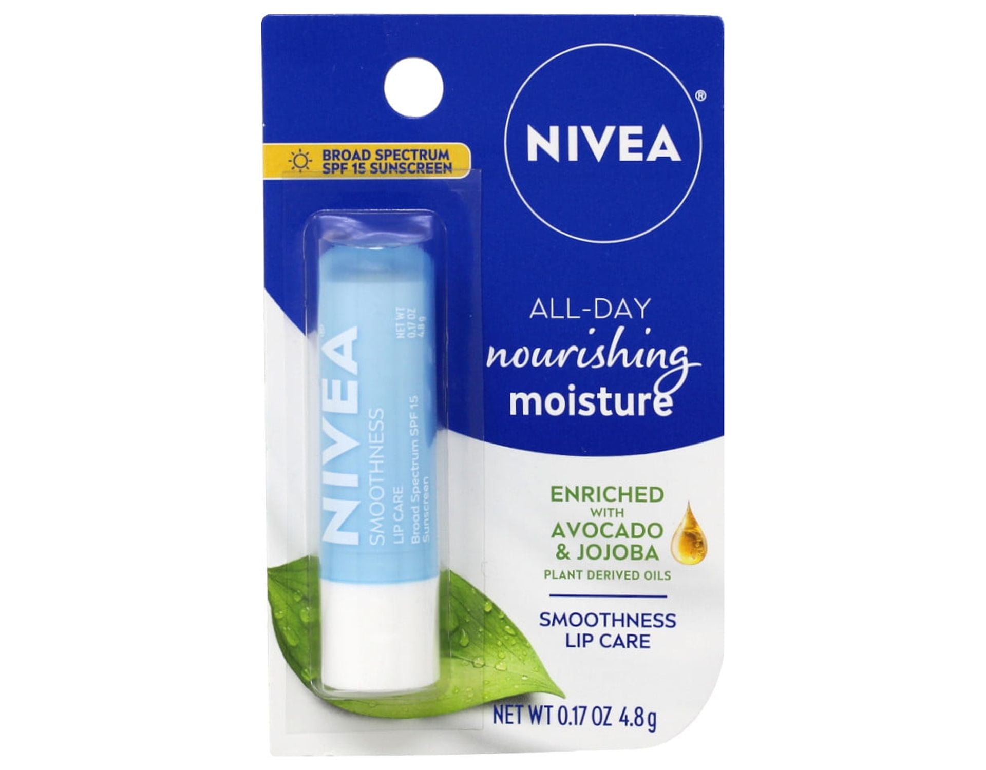 NIVEA a Kiss of Smoothness Hydrating Lip Care SPF 15, 0.17 oz (Pack of 6)