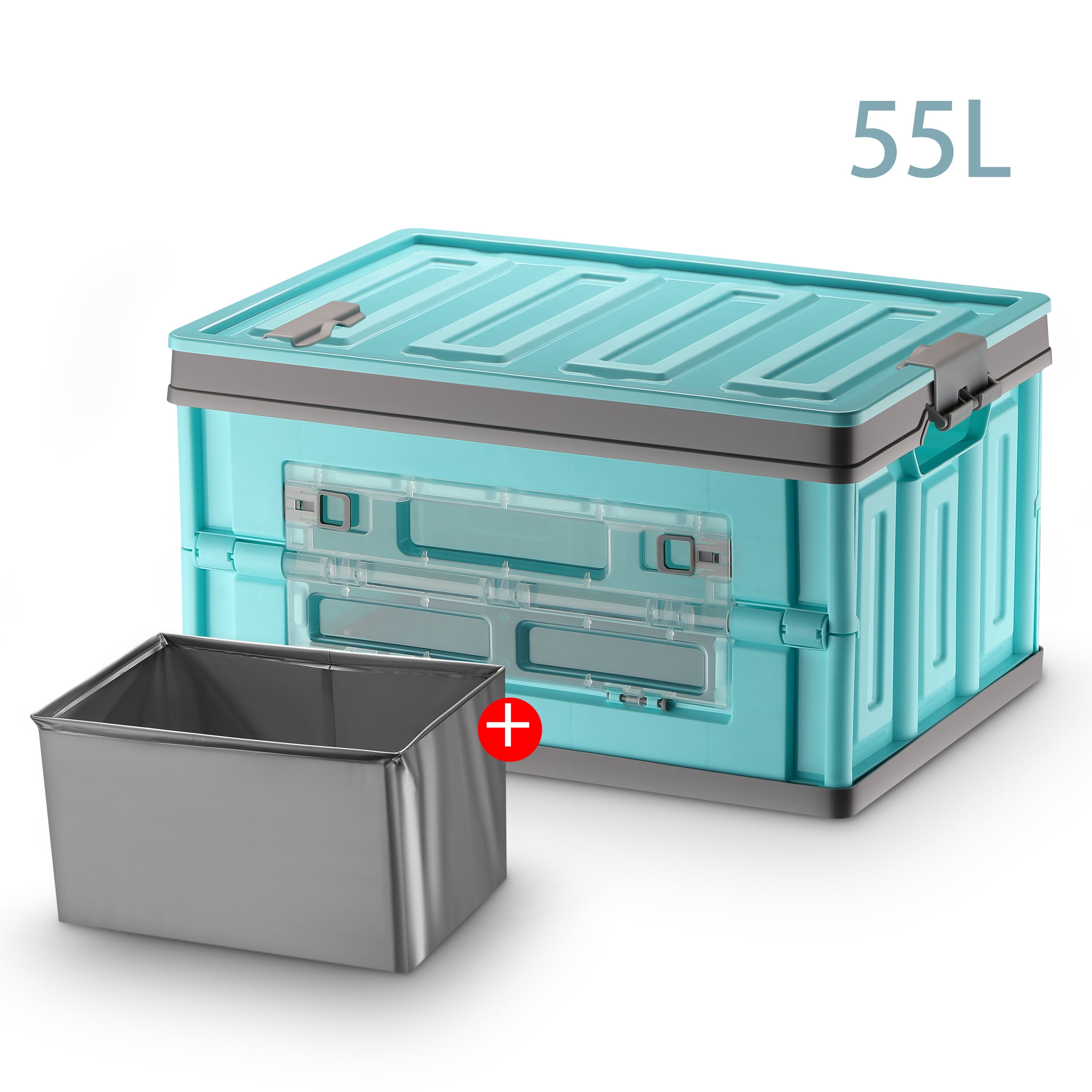 Lid Travel and Camp//with Waterproof Bag Yafeco 55L Collapsible Car Trunk Storage Box Undeformed Plastic Odorless Car Trunk Organizer Reusable Folding Moving Box Perfect for Home,SUV Family Vans