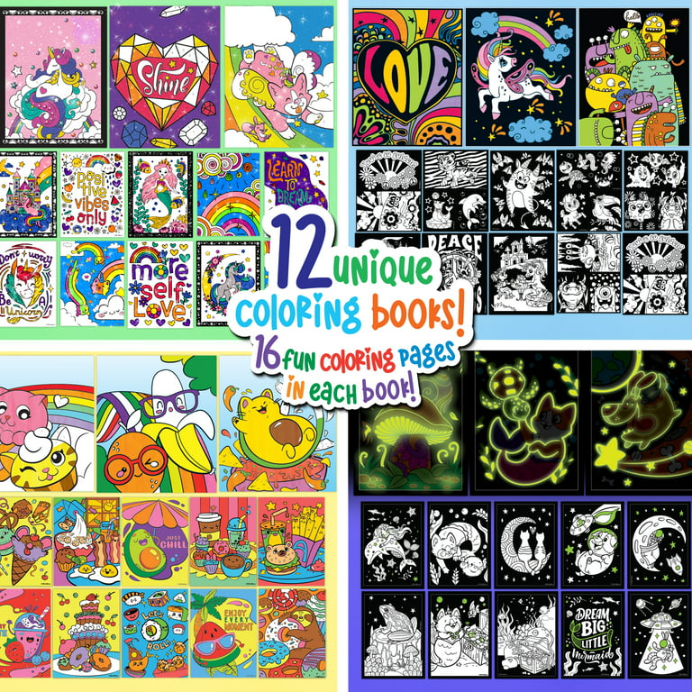 ArtSkills Color by Number Coloring Book for Kids, Glitter Markers & Gem  Stickers, Shimmering Fantasy