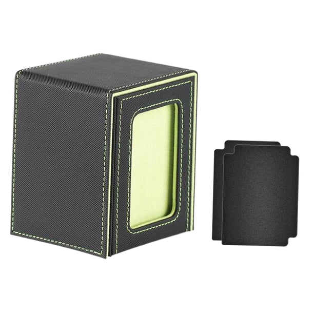 Caja para Baraja de Cartas con 2 Divisores Móviles, Estuche Protector para Baraja de Cartas con Capacidad para Más de 100 Tarjetas para Tarjetas Colec Verde