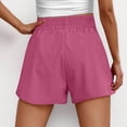 thumbnail image 5 of Running Shorts for Women, Audhol Women's Athletic Shorts High Waisted Running Solid Shorts with Zip Pocket Side Split Short Gym Elastic Workout Pants Athletic Shorts for Women Hot Pink L, 5 of 7