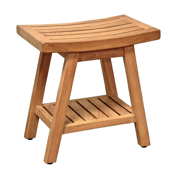 Asta Saba Solid Teak Fully Assembled Shower/Bath/Spa Stool/Side Table, SPATEAK Collection, TB-115A