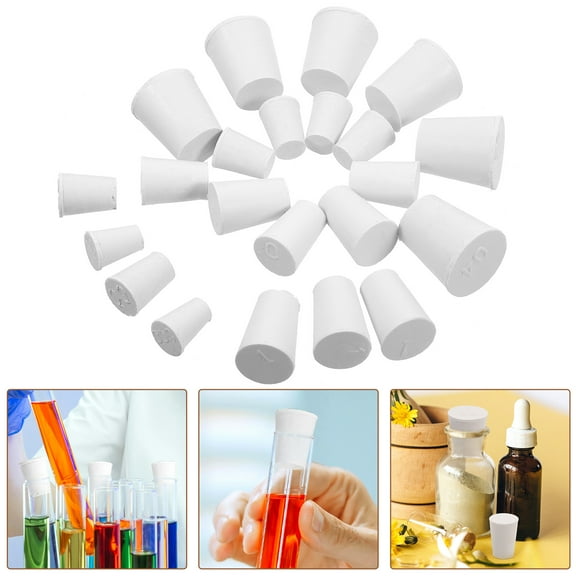 HEMOTON  50 Pcs High Temperature Resistant Test Tube Plug Laboratories Bung White