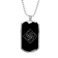 thumbnail image 1 of Sacred Geometry Abstract Symbol SquAre Necklace Stainless Steel or 18k Gold Dog Tag, 1 of 8