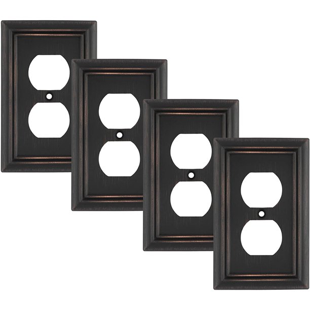Pack of 4 Wall Plate Outlet Switch Covers by SleekLighting Decorative oil rubbed bronze