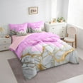 thumbnail image 3 of Castle Fairy Girls Female Bling Glitter Bow Knot Bedding Comforter Set 7pcs,Dreamy Princess Ribbon Bow Queen Bedding Sets Super Cozy,Marbling Watercolor Queen Sheet Sets,Microfiber Bedroom Decor, 3 of 8