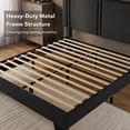 thumbnail image 6 of Virans Full Size Bed Frame, Linen Platform Bed Frame with Upholstered Headboard,Sturdy Solid Wood Slats Support,Noise Free,No Box Spring, Easy to Assemble - Dark Gray, 6 of 8