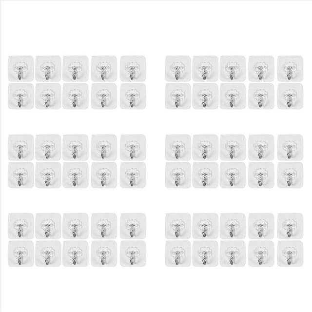 60 Paquetes de Adhesivos Reutilizables, de Pared Transparentes para Trabajo Pesado Sin Rasguños, Impermeables Y Una Prueba de Aceite para Baño, Dormitorio, Etc