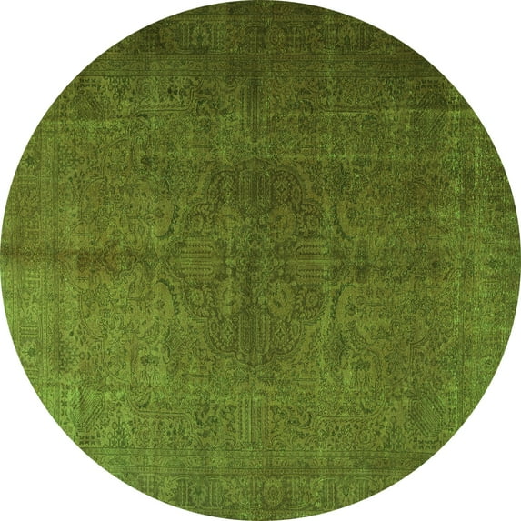 Ahgly Company Indoor Round Persian Green Traditional Area Rugs, 8' Round