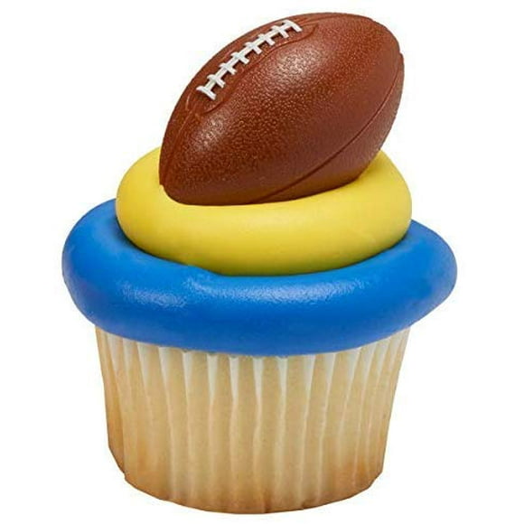 DalvayDelights Football NFL Party Favors Plastic Cupcake Toppers Rings 24 Pieces