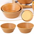 thumbnail image 3 of Japanese Wood Grain Plate Rice Bowl Fruit Salad Bowl Household Cookin New A3, 3 of 9