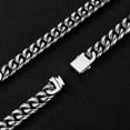 thumbnail image 2 of 12/14mm Fashion Stainless Steel Silver Miami Cuban Chain Men's Necklace Jewelry, 2 of 7